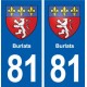 81 Burlats blason autocollant plaque stickers ville