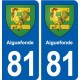 81 Aiguefonde blason autocollant plaque stickers ville