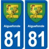 81 Aiguefonde blason autocollant plaque stickers ville