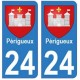 24 Perigueux autocollant plaque blason armoiries stickers département