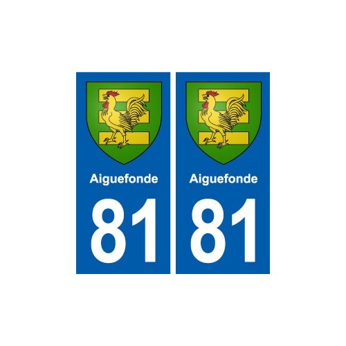 81 Aiguefonde blason autocollant plaque stickers ville