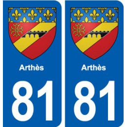 81 Arthès blason autocollant plaque stickers ville
