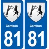 81 Cambon blason autocollant plaque stickers ville