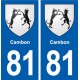 81 Cambon blason autocollant plaque stickers ville