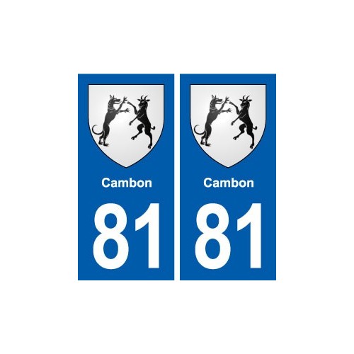 81 Cambon blason autocollant plaque stickers ville