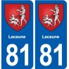 81 Lacaune blason autocollant plaque stickers ville