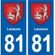 81 Lacaune blason autocollant plaque stickers ville