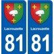 81 Lacrouzette  blason autocollant plaque stickers ville