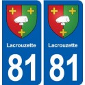 81 Lacrouzette  blason autocollant plaque stickers ville