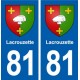 81 Lacrouzette  blason autocollant plaque stickers ville