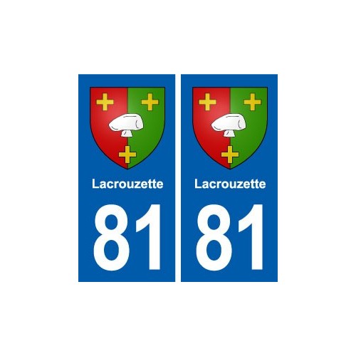 81 Lacrouzette  blason autocollant plaque stickers ville