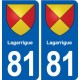81 Lagarrigue blason autocollant plaque stickers ville