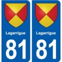 81 Lagarrigue blason autocollant plaque stickers ville