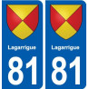 81 Lagarrigue blason autocollant plaque stickers ville