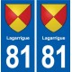 81 Lagarrigue blason autocollant plaque stickers ville