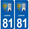 81 Lautrec blason autocollant plaque stickers ville