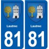 81 Lautrec blason autocollant plaque stickers ville