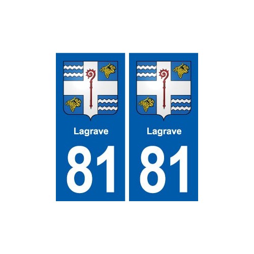 81 Lagrave blason autocollant plaque stickers ville
