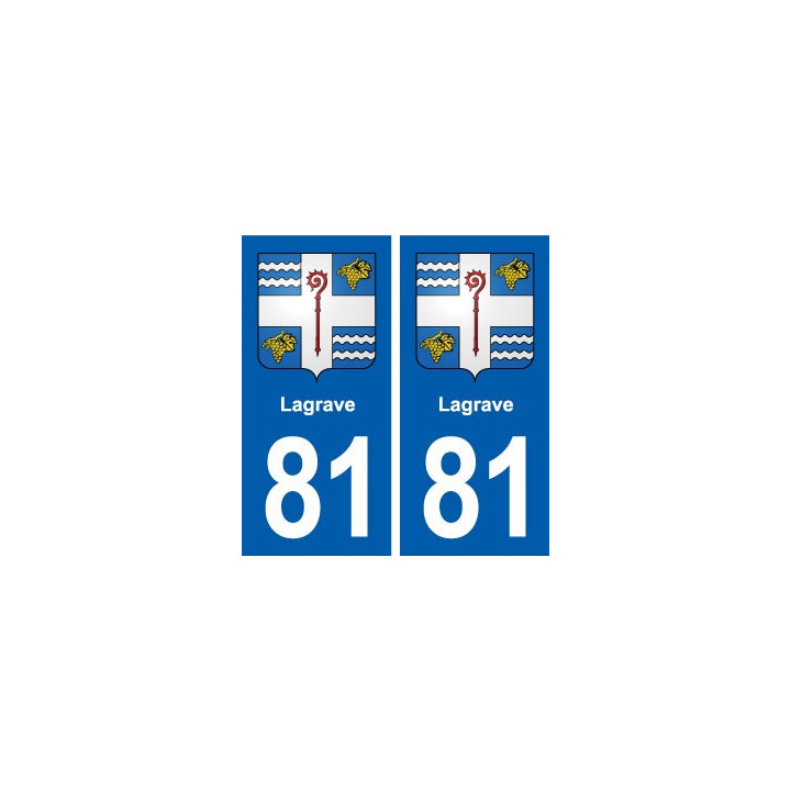 81 Lagrave blason autocollant plaque stickers ville