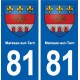 81 Marssac-sur-Tarn blason autocollant plaque stickers ville
