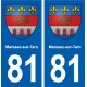 81 Marssac-sur-Tarn blason autocollant plaque stickers ville