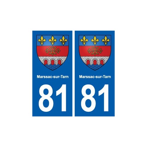 81 Marssac-sur-Tarn blason autocollant plaque stickers ville