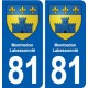 81 Montredon-Labessonnié blason autocollant plaque stickers ville