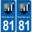 81 Pont-de-Larn blason autocollant plaque stickers ville