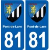 81 Pont-de-Larn blason autocollant plaque stickers ville