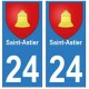 24 Saint-Astier autocollant plaque blason armoiries stickers département