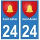 24 Saint-Astier autocollant plaque blason armoiries stickers département