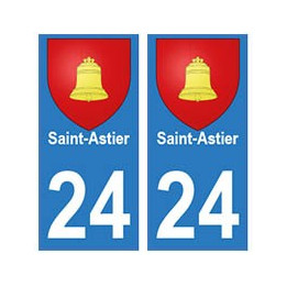 24 Saint-Astier autocollant plaque blason armoiries stickers département