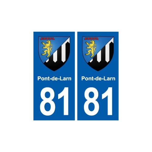 81 Pont-de-Larn blason autocollant plaque stickers ville