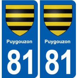 81 Puygouzon blason autocollant plaque stickers ville
