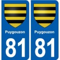 81 Puygouzon blason autocollant plaque stickers ville