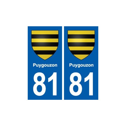 81 Puygouzon blason autocollant plaque stickers ville