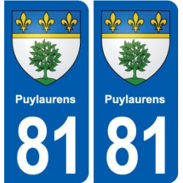 81 Puylaurens blason autocollant plaque stickers ville