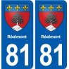 81 Réalmont  blason autocollant plaque stickers ville