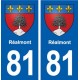 81 Réalmont  blason autocollant plaque stickers ville
