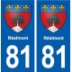 81 Réalmont  blason autocollant plaque stickers ville