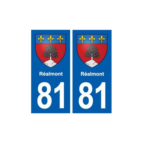 81 Réalmont  blason autocollant plaque stickers ville