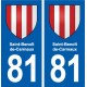 81 Saint-Benoît-de-Carmaux coat of arms sticker plate stickers city