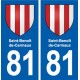 81 Saint-Benoît-de-Carmaux blason autocollant plaque stickers ville