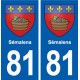 81 Sémalens blason autocollant plaque stickers ville