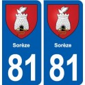 81 Sorèze blason autocollant plaque stickers ville