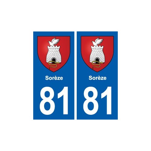 81 Sorèze blason autocollant plaque stickers ville