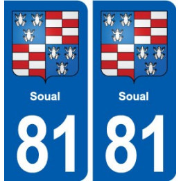 81 Soual blason autocollant plaque stickers ville