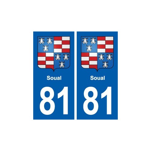 81 Soual blason autocollant plaque stickers ville