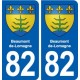 82 Beaumont-de-Lomagne blason autocollant plaque stickers ville