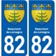82 Beaumont-de-Lomagne blason autocollant plaque stickers ville